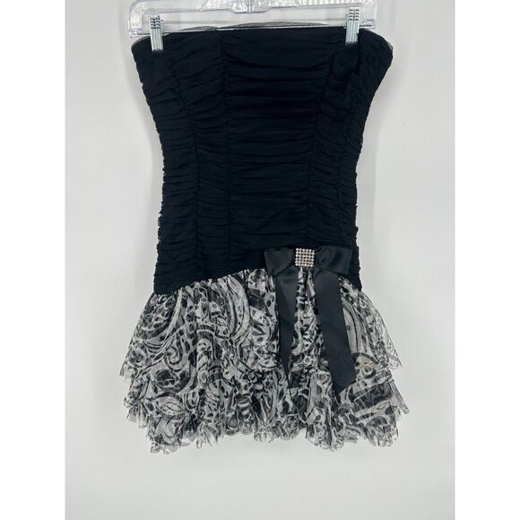Blondie Nites Dresses & Skirts - Vintage Blondie Nites Fairycore Party Dress Strapless Tulle Goth Prom size 5